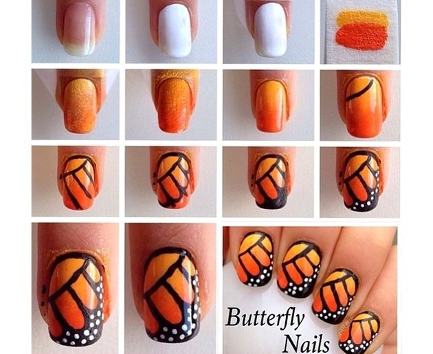 embedded_Monarch_butterfly_nail_art_design