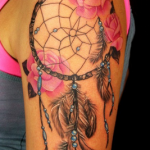 embedded_dreamcatcher_flower_tattoo_